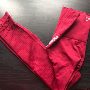 GYMSHARK SEAMLESS LEGGINGS RED